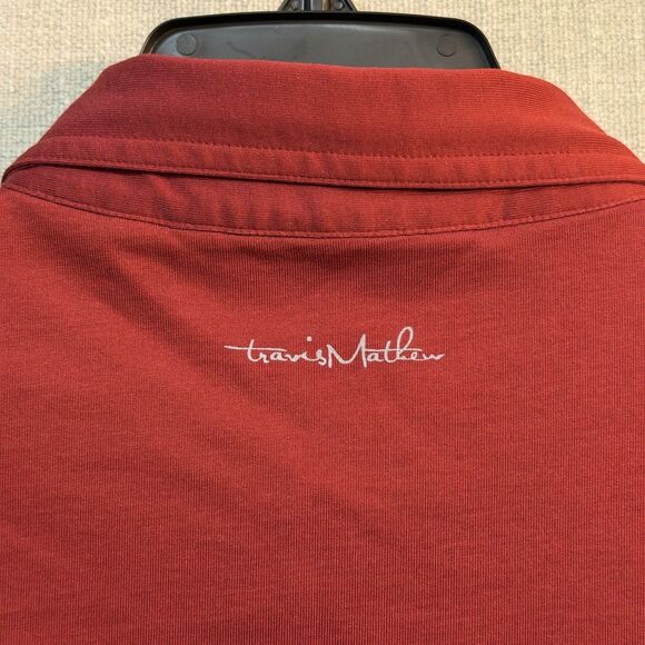 Travis Mathew Shirt Mens Large Red Short Sleeve Polo Golf Casual Tennis Preppy - Picture 7 of 8